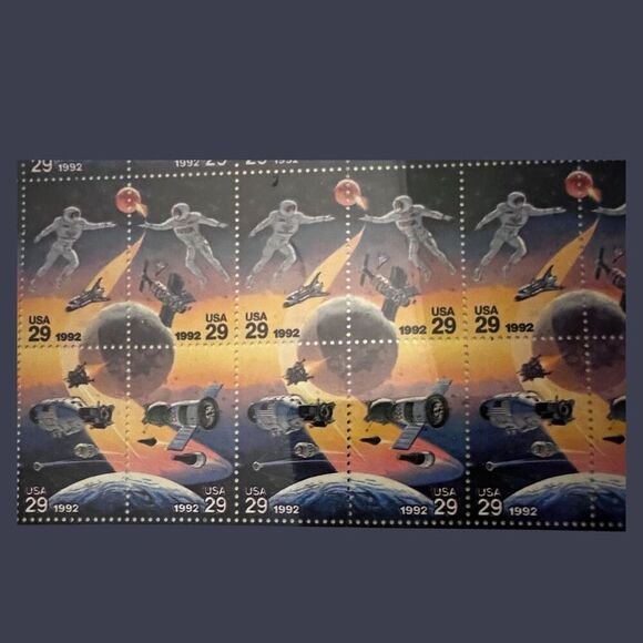MNH 1992 Space US Russia Joint Issue SHEET 50 29c Stamps #2631/34 - Picture 1 of 2